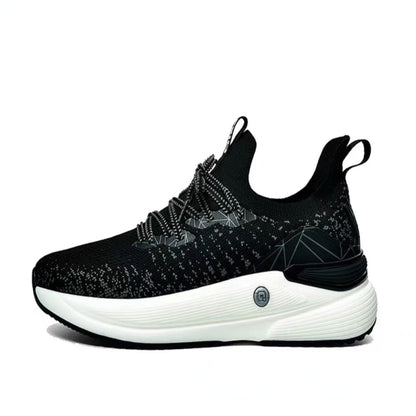 Flyknit breathable sports and casual men s shoes are lightweight comfortable wear resistant and slip resistant with one foot on image 1