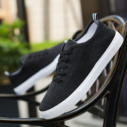 Men s summer trendy shoes Korean style men s linen canvas casual white sneakers student breathable cloth shoes all match