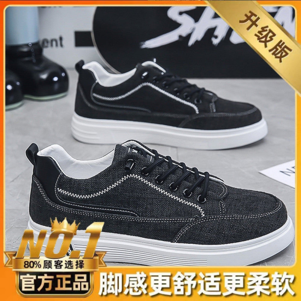 Men s shoes spring 2024 new sports casual cloth shoes men s work canvas men s linen flat shoes image 131