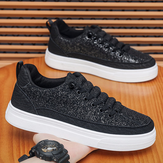 Men s summer new breathable one foot lazy shoes Korean version versatile casual thick soled board shoes Black non slip shoes