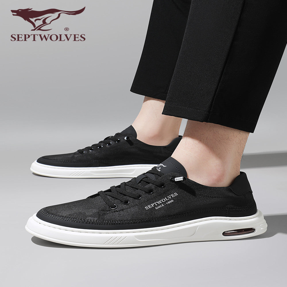 Septwolves men s canvas shoes summer new casual flat shoes men s low top lazy cloth shoes men s breathable sneakers image 4