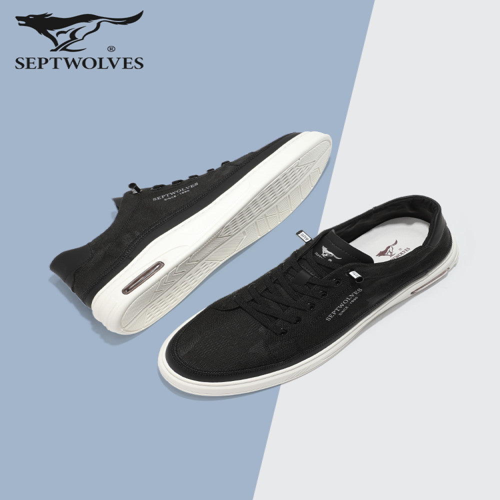 Septwolves men s canvas shoes summer new casual flat shoes men s low top lazy cloth shoes men s breathable sneakers image 0