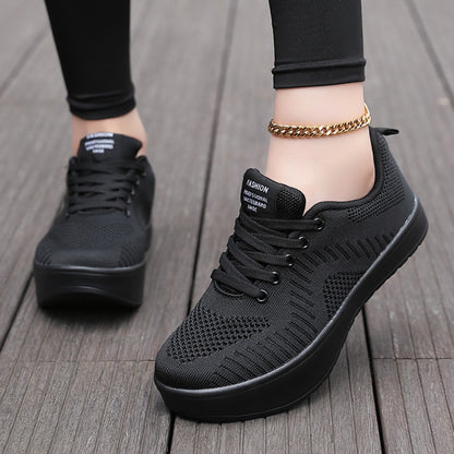 Corrective fitness negative heel shoes for women s lumbar spine in summer mesh breathable front and back high and low casual shoes stretch shoes image 2