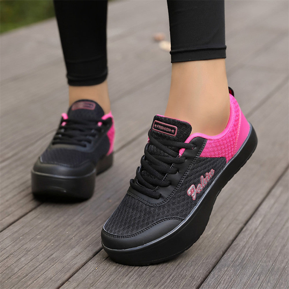 Corrective fitness negative heel shoes for women s lumbar spine in summer mesh breathable front and back high and low casual shoes stretch shoes image 86
