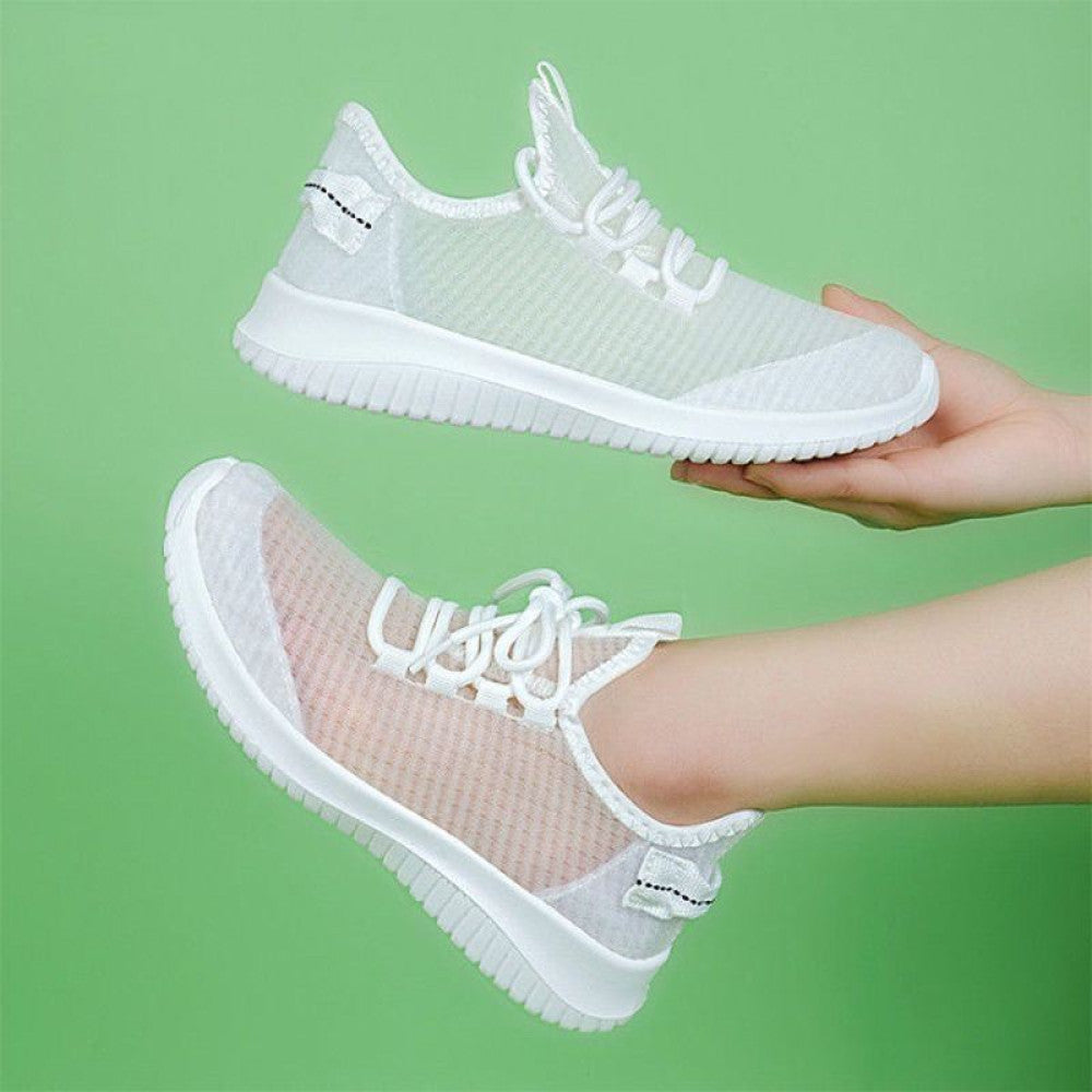 Transparent mesh shoes for women 2025 summer new style women s shoes breathable and lightweight sports shoes for women ins versatile casual white shoes for women image 18