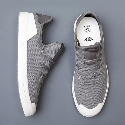 2025 New Flyknit Mesh Shoes Men s Korean Edition Casual Versatile Trendy Shoes Men s Canvas Shoes Autumn Breathable Men s Board Shoes image 2