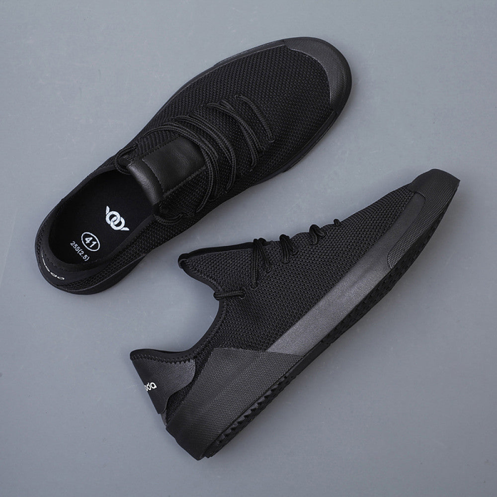 2025 New Flyknit Mesh Shoes Men s Korean Edition Casual Versatile Trendy Shoes Men s Canvas Shoes Autumn Breathable Men s Board Shoes image 0
