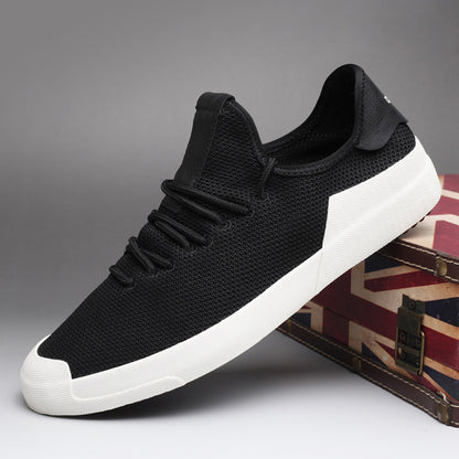 2025 New Flyknit Mesh Shoes Men s Korean Edition Casual Versatile Trendy Shoes Men s Canvas Shoes Autumn Breathable Men s Board Shoes image 48