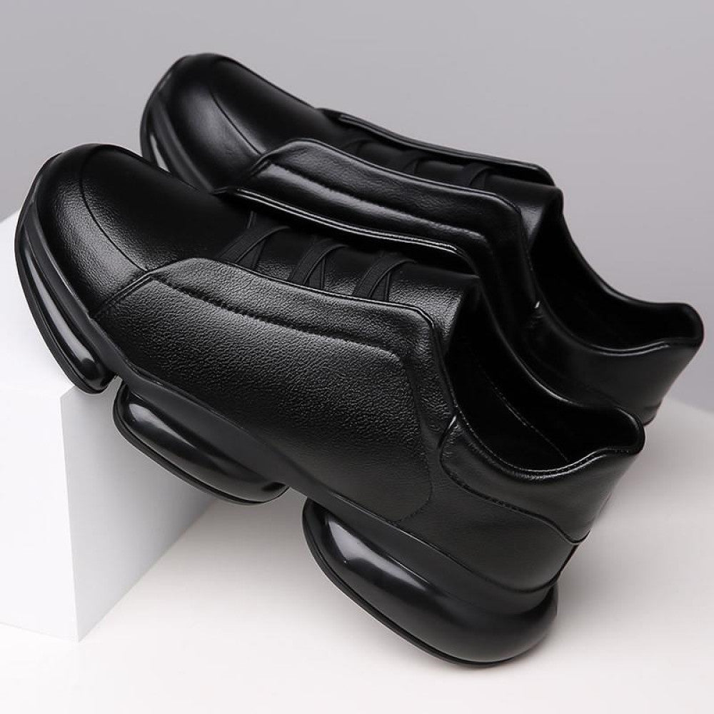 European Station Trendy Brand Men s Shoes Genuine Leather One Step Casual Leather Shoes Men s Trendy Versatile Thick soled Tall Dad Trendy Shoes image 2