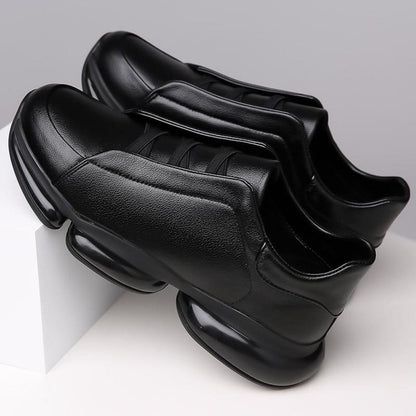 European Station Trendy Brand Men s Shoes Genuine Leather One Step Casual Leather Shoes Men s Trendy Versatile Thick soled Tall Dad Trendy Shoes image 2