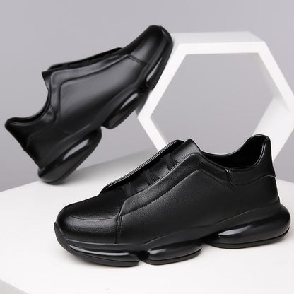 European Station Trendy Brand Men s Shoes Genuine Leather One Step Casual Leather Shoes Men s Trendy Versatile Thick soled Tall Dad Trendy Shoes image 4