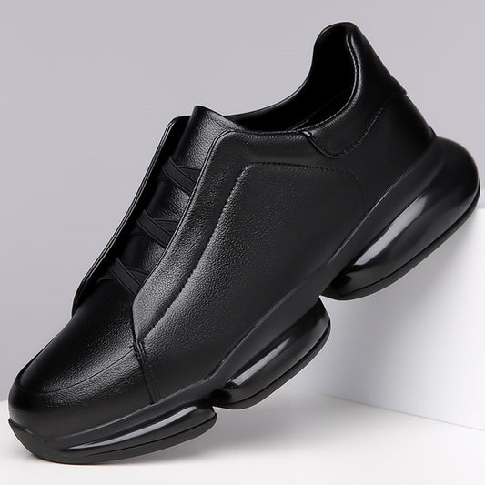 European Station Trendy Brand Men s Shoes Genuine Leather One Step Casual Leather Shoes Men s Trendy Versatile Thick soled Tall Dad Trendy Shoes