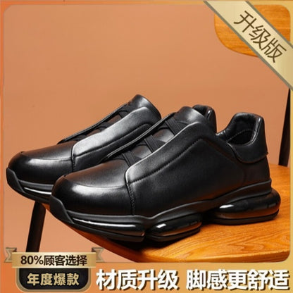 European Station Trendy Brand Men s Shoes Genuine Leather One Step Casual Leather Shoes Men s Trendy Versatile Thick soled Tall Dad Trendy Shoes image 32