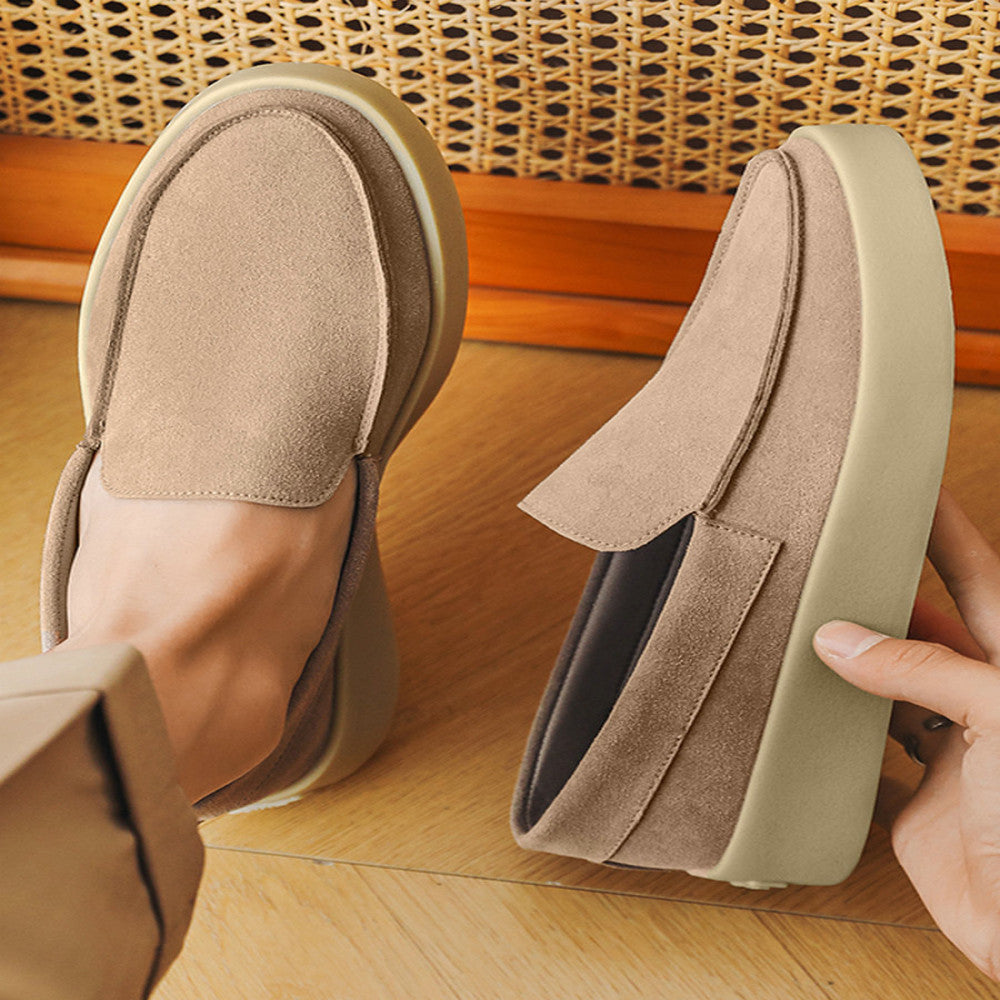Men s summer loafers shallow slip on shoes soft soled French style high end leather shoes simple loafers image 0