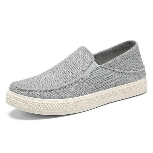 Canvas men s shoes summer breathable linen cloth shoes old Beijing one foot kick men s casual board shoes versatile lazy trendy shoes