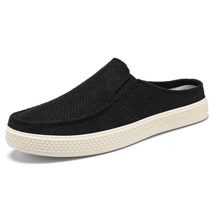 Canvas men s shoes summer breathable linen cloth shoes old Beijing one foot kick men s casual board shoes versatile lazy trendy shoes