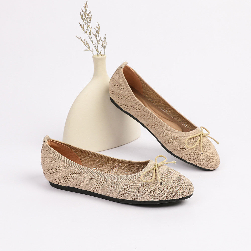 Princess shoes single shoes women 2025 bow flat shoes knitted woven shoes one step round toe egg roll shoes toe shoes image 64