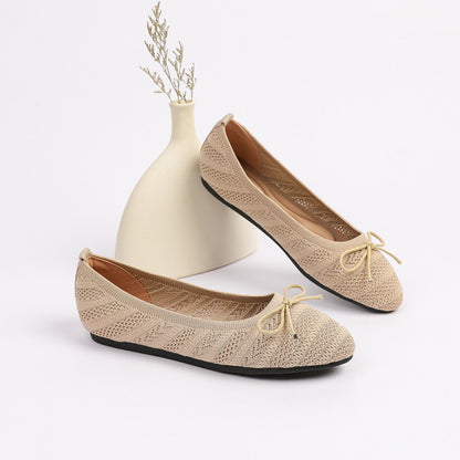 Princess shoes single shoes women 2025 bow flat shoes knitted woven shoes one step round toe egg roll shoes toe shoes image 66