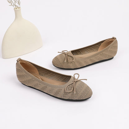 Princess shoes single shoes women 2025 bow flat shoes knitted woven shoes one step round toe egg roll shoes toe shoes image 106