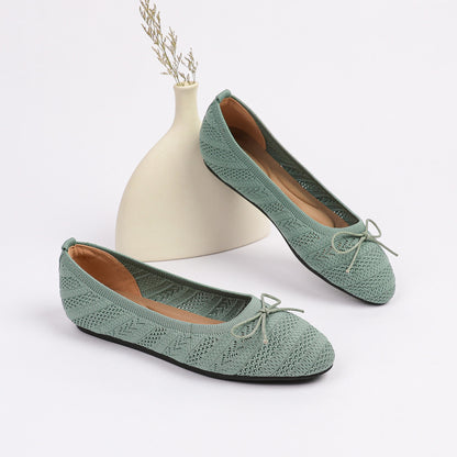 Princess shoes single shoes women 2025 bow flat shoes knitted woven shoes one step round toe egg roll shoes toe shoes image 136