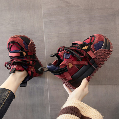 European station old shoes women s 2025 autumn new genuine leather thick sole heightening Forrest Gump shoes hot style super hot sports shoes image 3