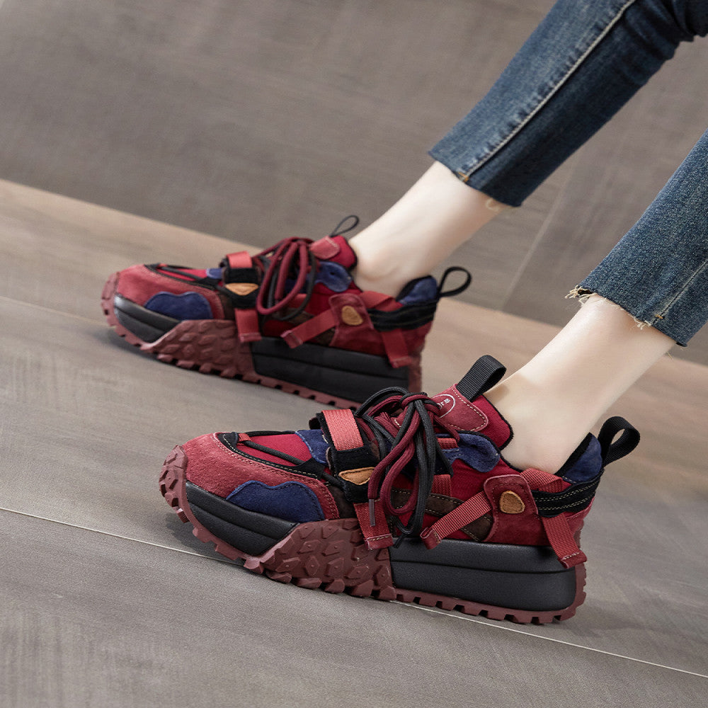 European station old shoes women s 2025 autumn new genuine leather thick sole heightening Forrest Gump shoes hot style super hot sports shoes image 4
