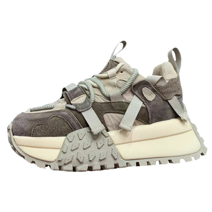 European station old shoes women s 2025 autumn new genuine leather thick sole heightening Forrest Gump shoes hot style super hot sports shoes image 29