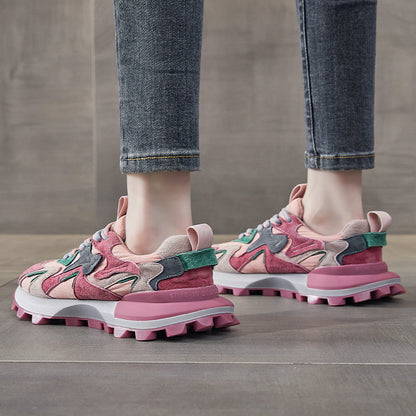 Little waist thick soled waffle Forrest Gump shoes for women 2025 new autumn popular super hot sports and leisure versatile dad shoes