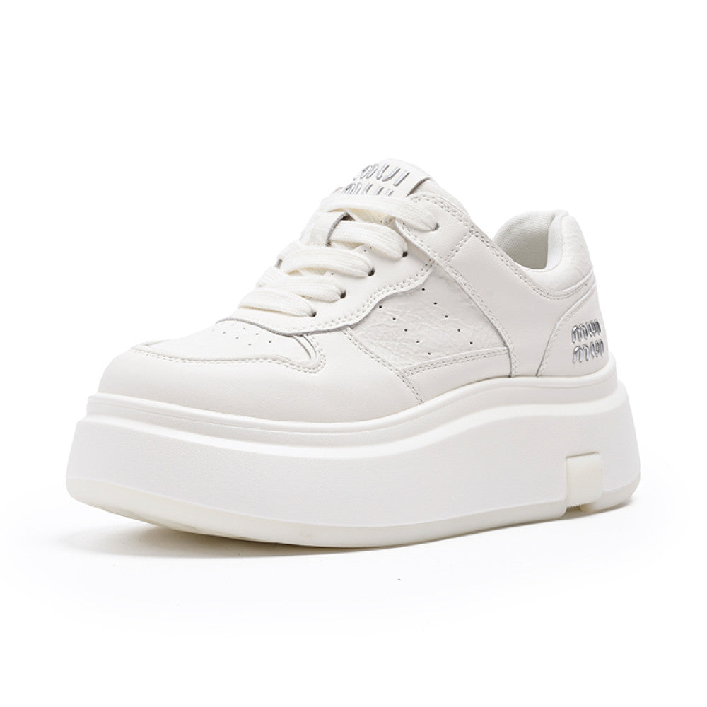 Thick soled genuine leather white shoes for women in the autumn of 2025 popular new items versatile super hot height increasing lightweight sports and leisure board shoes image 10