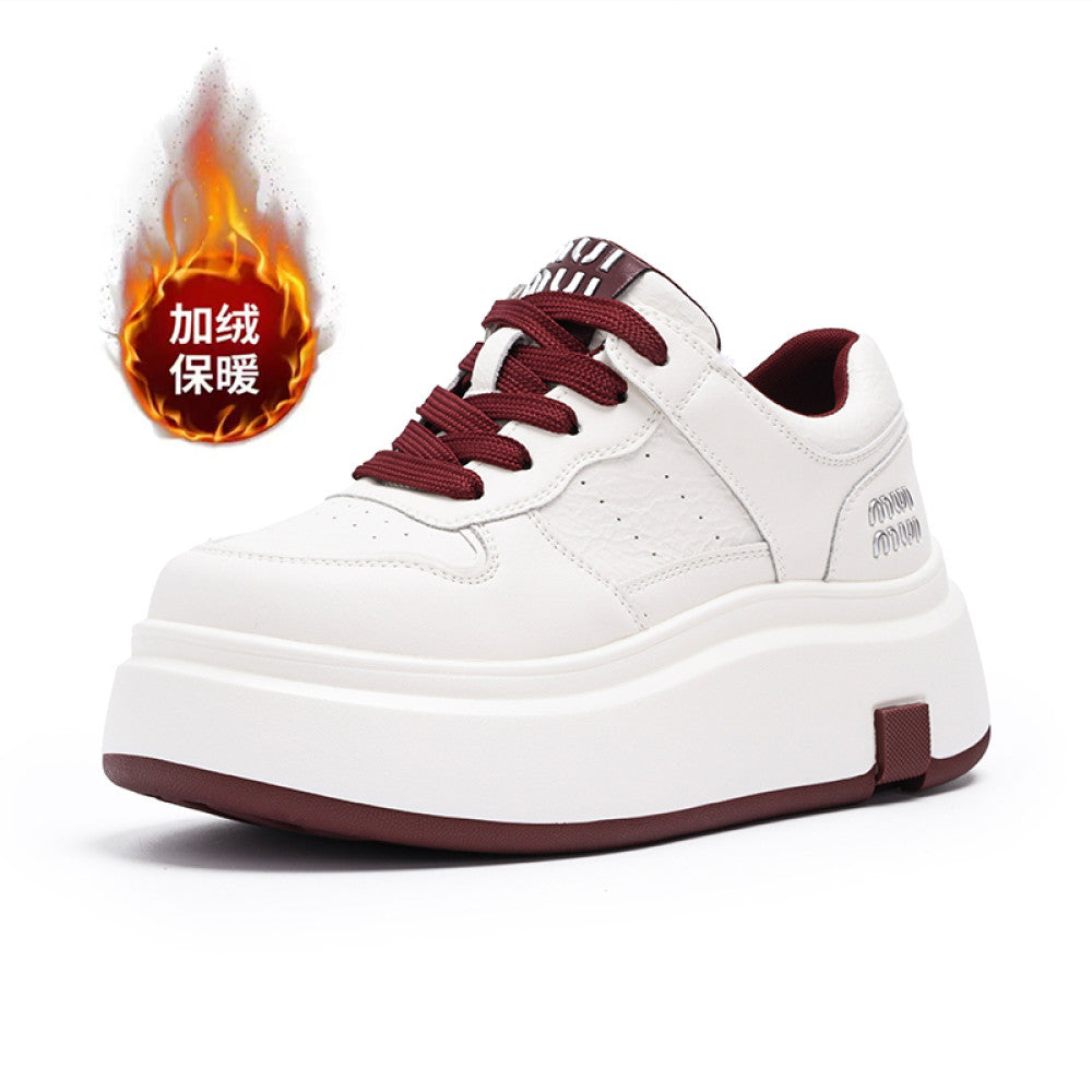 Thick soled genuine leather white shoes for women in the autumn of 2025 popular new items versatile super hot height increasing lightweight sports and leisure board shoes image 64