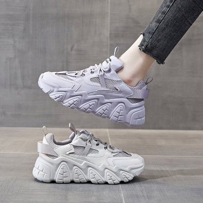 Genuine leather dad shoes for women summer 2025 new style popular all match thick soled breathable casual sports shoes ins trend image 2