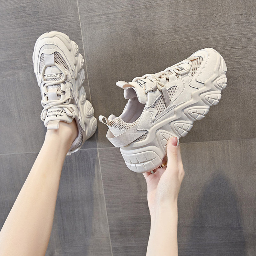 Genuine leather dad shoes for women summer 2025 new style popular all match thick soled breathable casual sports shoes ins trend image 3