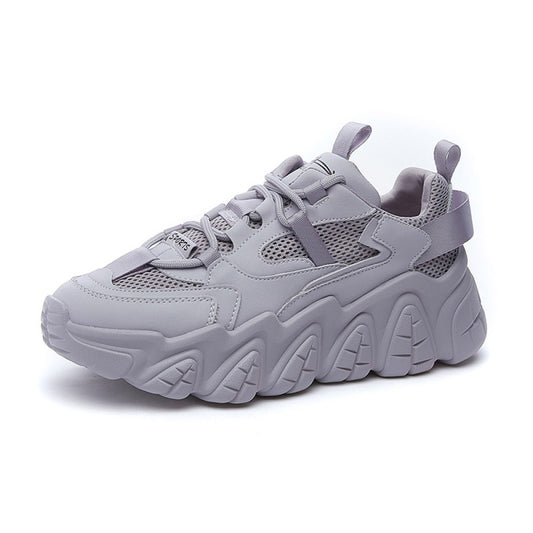 Genuine leather dad shoes for women summer 2025 new style popular all match thick soled breathable casual sports shoes ins trend