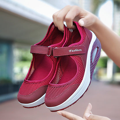 Mesh casual shoes women s summer hollow breathable sports shoes white nurse shoes soft soled mesh shoes mom shoes work shoes image 104