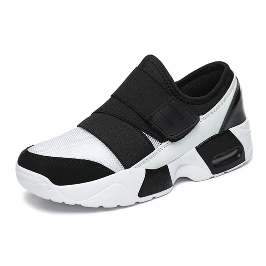 New sports shoes for women Le Fu shoes lightweight and versatile black running shoes comfortable thick soled casual shoes mesh single shoes