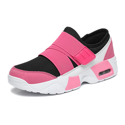 New sports shoes for women Le Fu shoes lightweight and versatile black running shoes comfortable thick soled casual shoes mesh single shoes