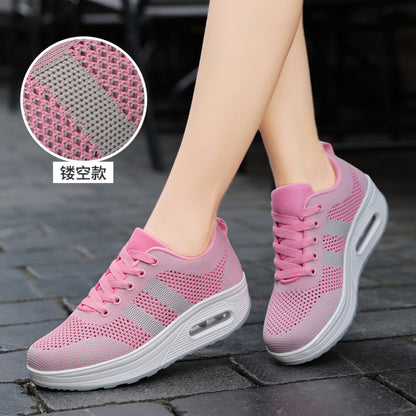 Women s sports shoes mesh breathable casual shoes 2024 new thick sole height increase non slip rocking shoes women s travel shoes image 67