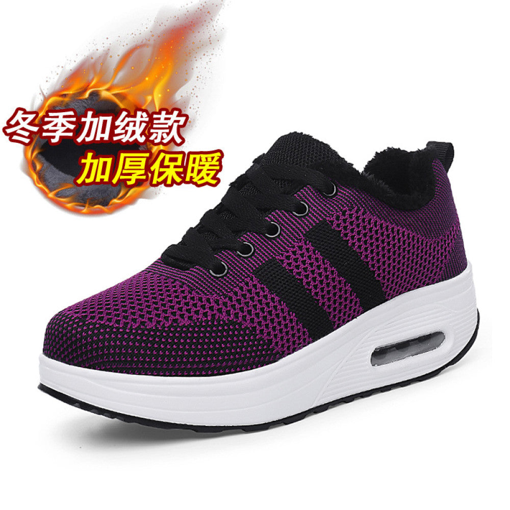 Women s sports shoes mesh breathable casual shoes 2024 new thick sole height increase non slip rocking shoes women s travel shoes image 142
