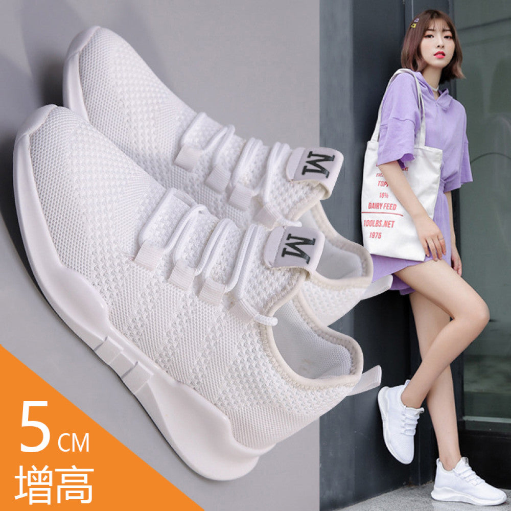 Summer height increasing women s shoes thin mesh breathable sports shoes mesh shoes girls white shoes 2024 new travel shoes image 19