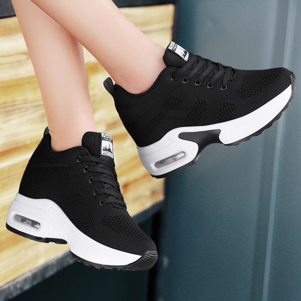 8cm invisible height enhancing thick soled sports shoes for petite women mesh breathable casual shoes for women travel shoes image 0