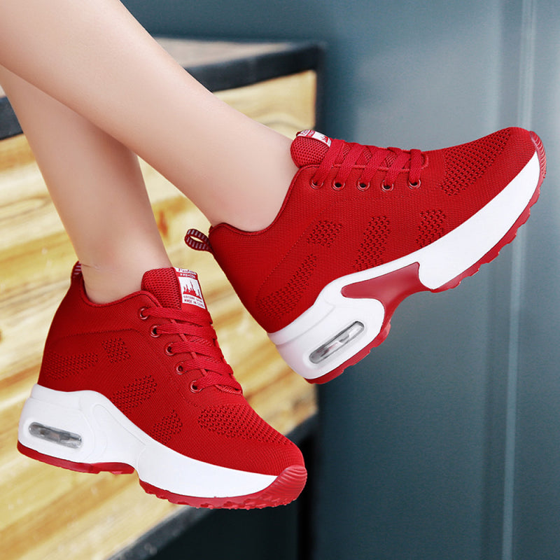 8cm invisible height enhancing thick soled sports shoes for petite women mesh breathable casual shoes for women travel shoes