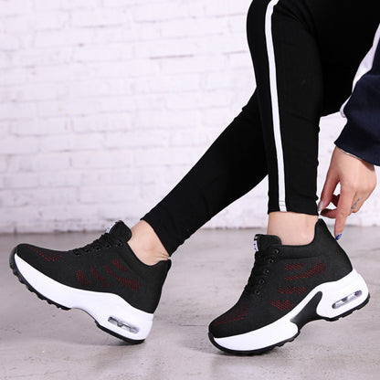 8cm invisible height enhancing thick soled sports shoes for petite women mesh breathable casual shoes for women travel shoes