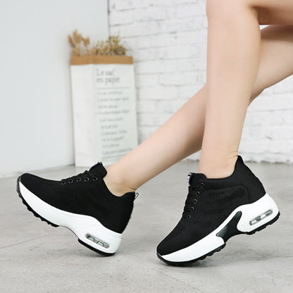 8cm invisible height enhancing thick soled sports shoes for petite women mesh breathable casual shoes for women travel shoes