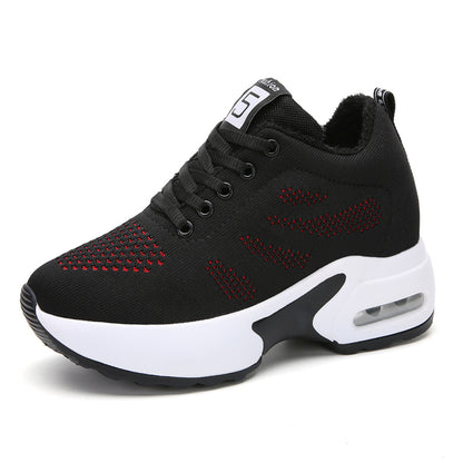 8cm invisible height enhancing thick soled sports shoes for petite women mesh breathable casual shoes for women travel shoes