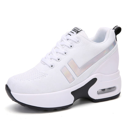 8cm invisible height enhancing thick soled sports shoes for petite women mesh breathable casual shoes for women travel shoes image 37