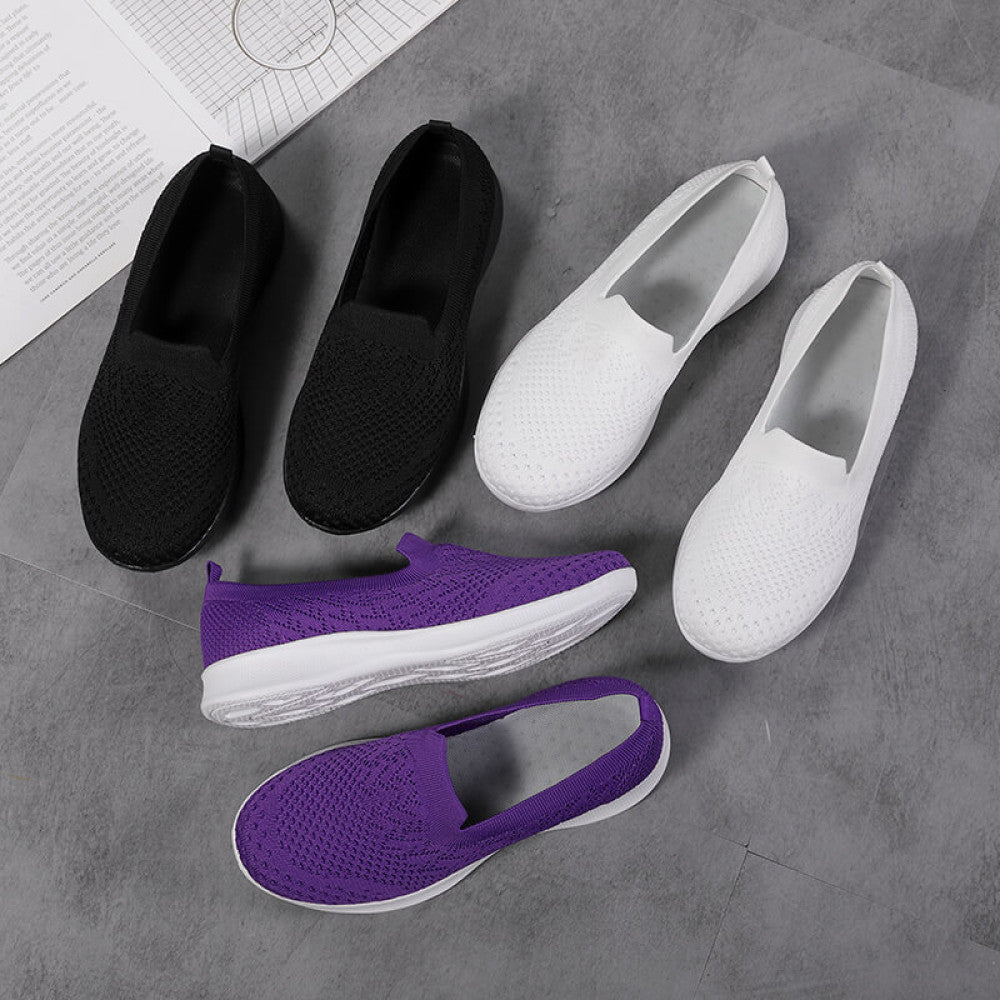 Summer mesh thin breathable men s and women s mesh shoes pure white nurse shoes sports shoes casual shoes soft soled mother shoes 4344 image 4