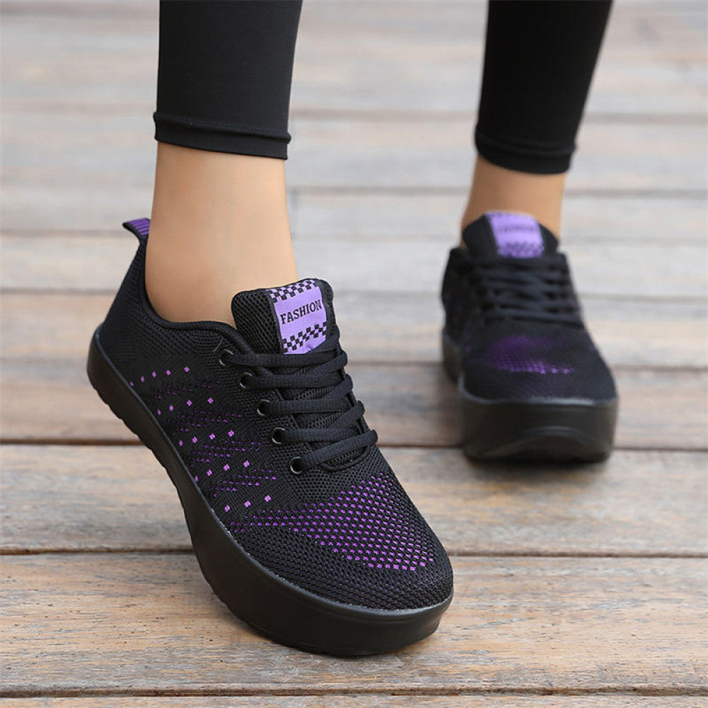 Negative heeled shoes for women mom s shoes casual sports and fitness shoes front and back high and low lumbar shoes breathable mesh and reversible shoes image 8