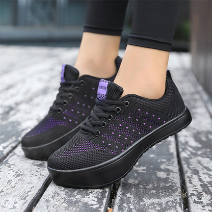 Negative heeled shoes for women mom s shoes casual sports and fitness shoes front and back high and low lumbar shoes breathable mesh and reversible shoes image 10