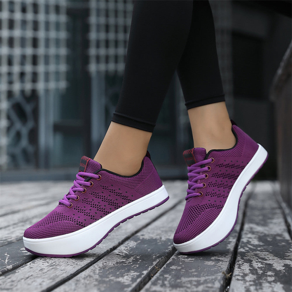 Negative heeled shoes for women mom s shoes casual sports and fitness shoes front and back high and low lumbar shoes breathable mesh and reversible shoes image 11