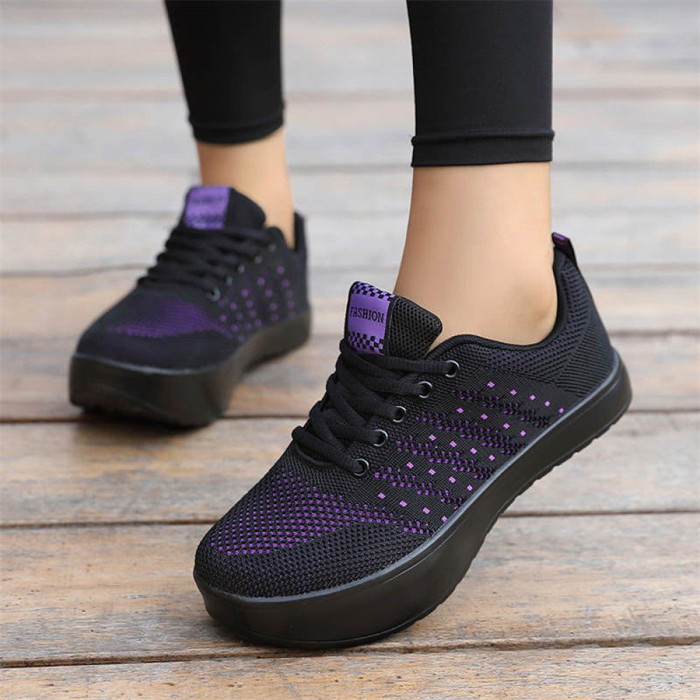Negative heeled shoes for women mom s shoes casual sports and fitness shoes front and back high and low lumbar shoes breathable mesh and reversible shoes image 18